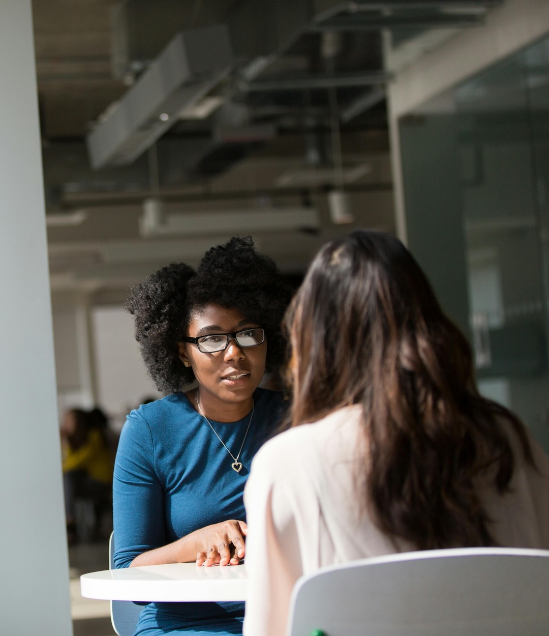 A woman receives bankruptcy support and financial counseling in Georgia.