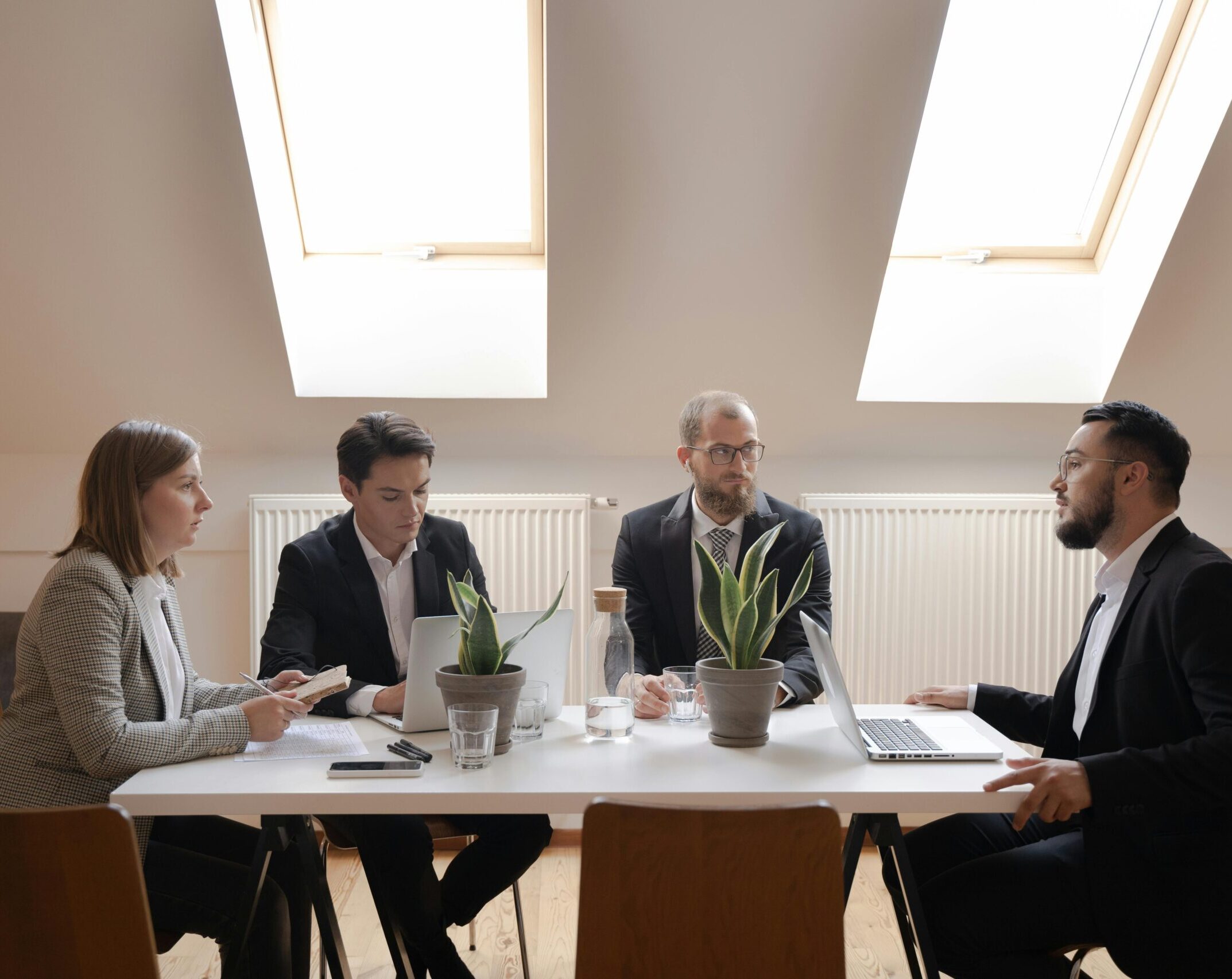 group of people in a meeting